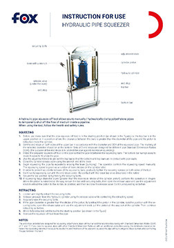 Pipe squeezer (hydraulic) user manual