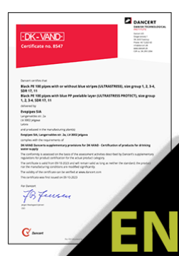 DK-VAND Certificate ULTRASTRESS & PROTECT ENG (DK VAND)