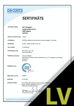 ULTRASTRESS PROTECT (AW) DN 32-63 Sertifikāts LV (DIN-CERTCO)