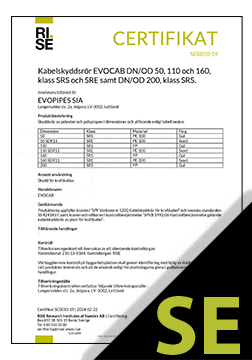 EVOCAB SRS- och SRE-certifikat ENG (RISE)