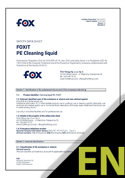 FOXIT PE Cleaning liquid datasheet ENG