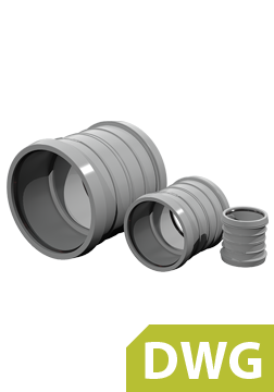 Standard Drawing Double Socket PP size DN110-400 for bridge DWG