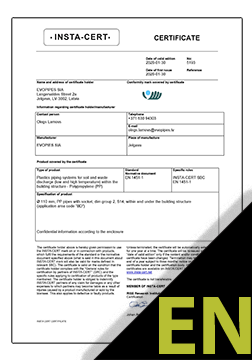 RIGID MULTI PP EN 13476-2 Certificate ENG (INSTA-CERT)