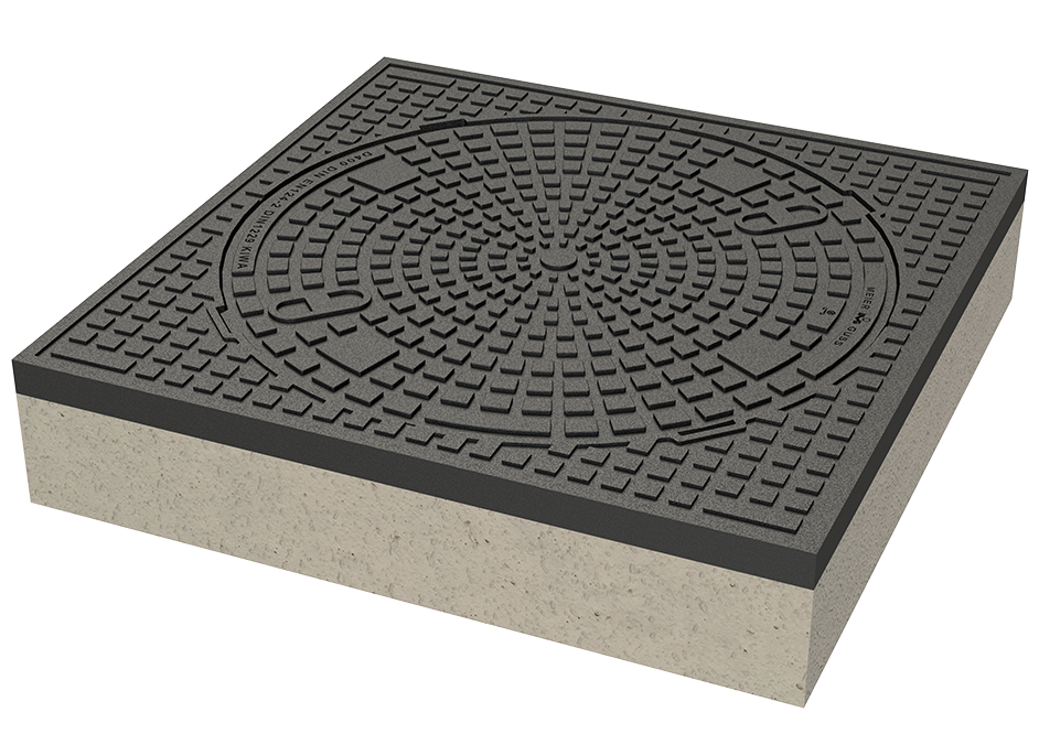 Cover 785x785, DN 600, D400 Square frame with round cover